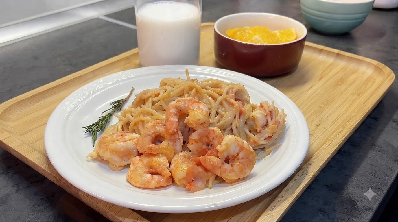 Pasta Cremosa ai Gamberi e Pomodoro