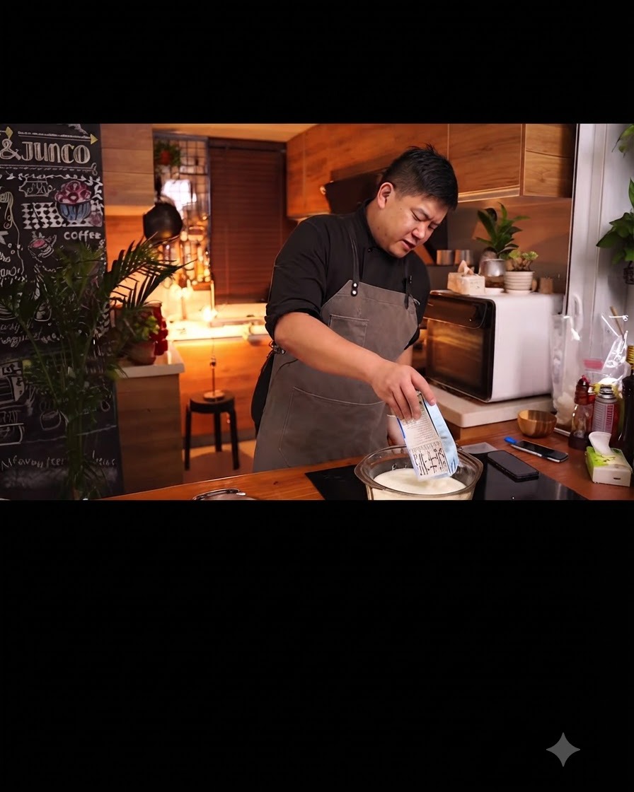 Aceto bianco versato in un piccolo contenitore sul piano della cucina.