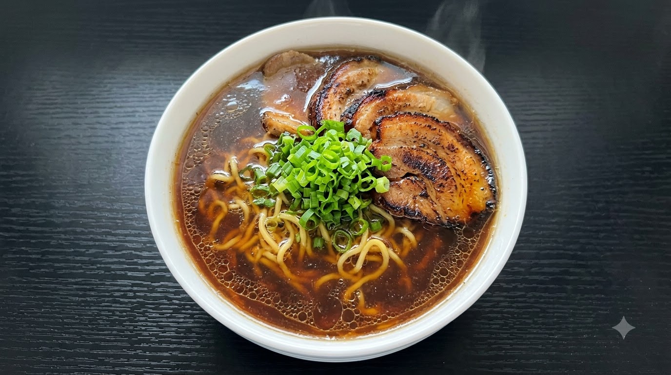 Ramen Semplice con Pancetta di Maiale Stile Tonkotsu