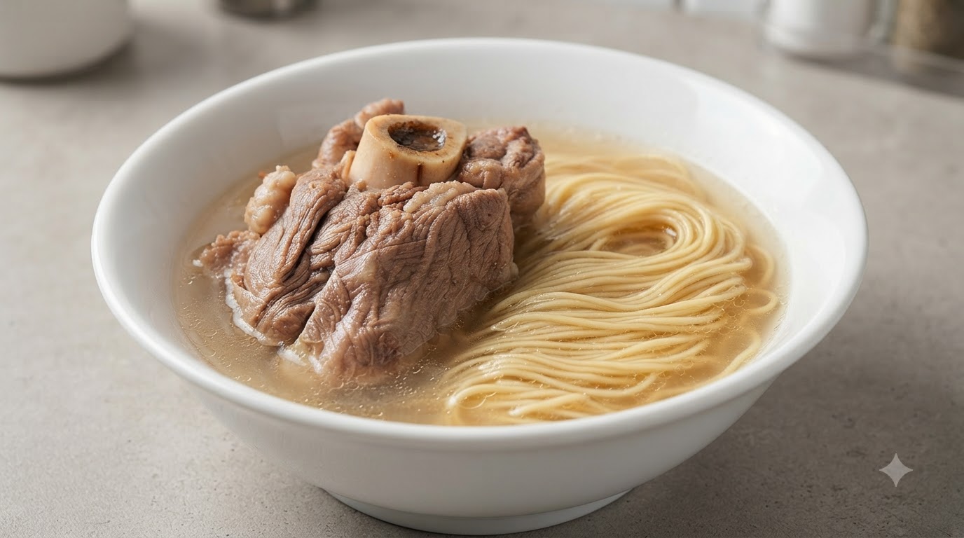 Tonkotsu Ramen Fatto in Casa con Osso di Stinco di Maiale Tenero