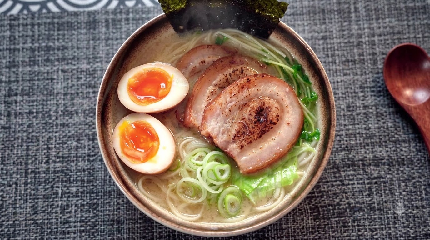 Ricco Tonkotsu Ramen con Chashu e Uovo Marinato
