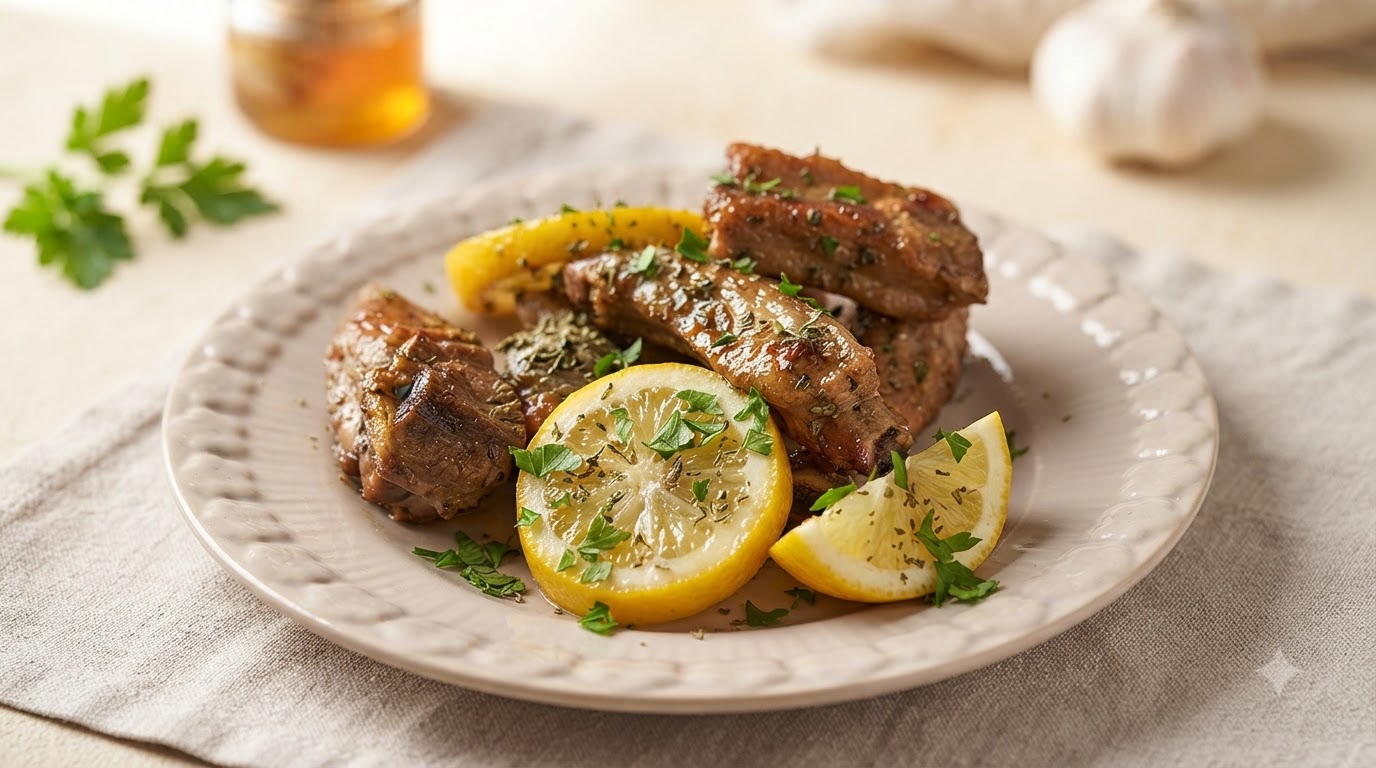 Costine di Maiale al Forno con Miele, Limone e Aglio
