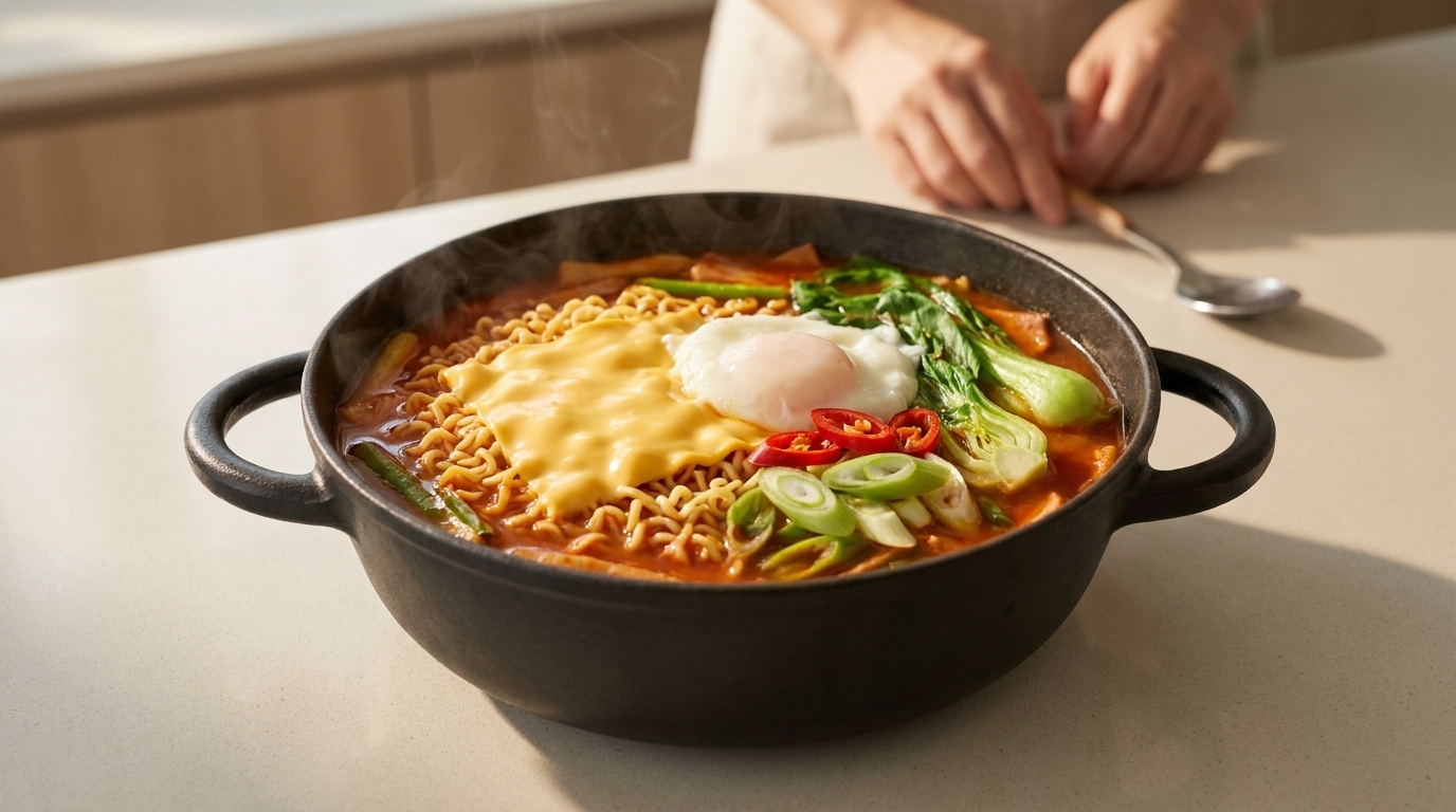 Budae Jjigae (Stufetto dell'Esercito Coreano per Uno)