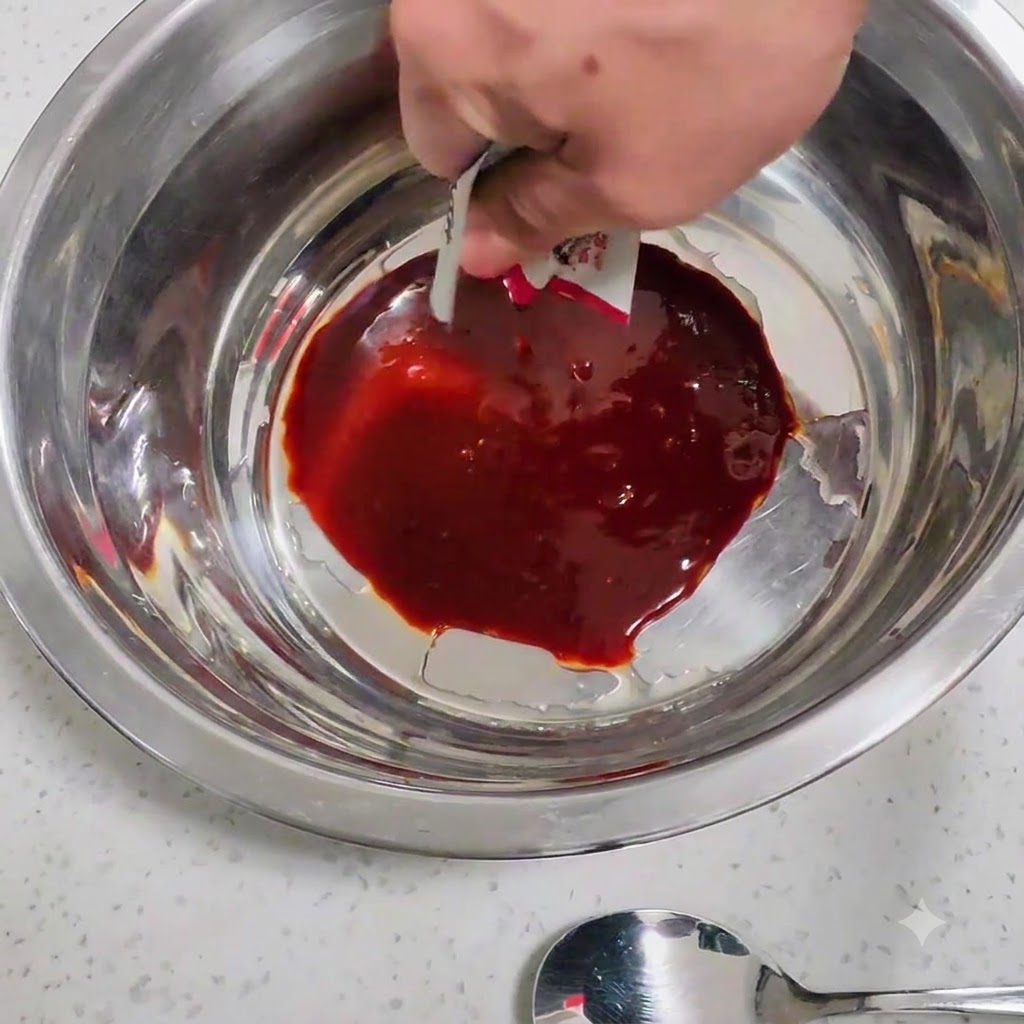 Pasta di peperoncino coreano e altri condimenti messi in una ciotola di metallo.