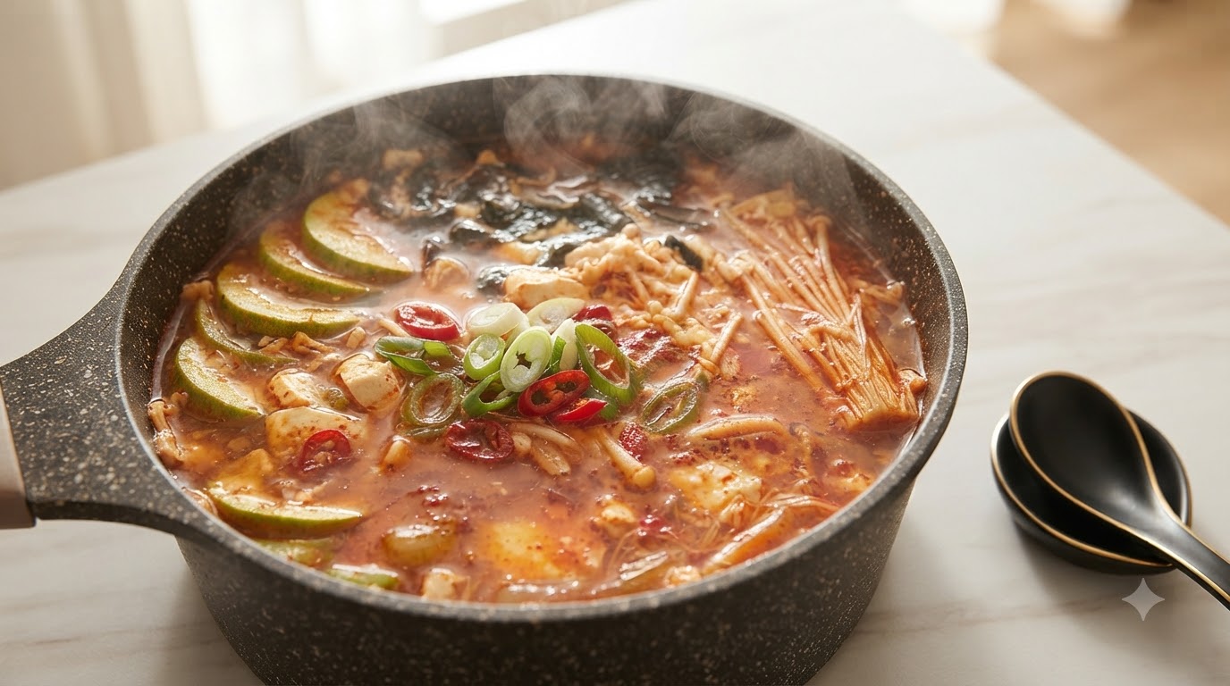 Zuppa Coreana Piccante di Tofu Morbido (Sundubu-jjigae)