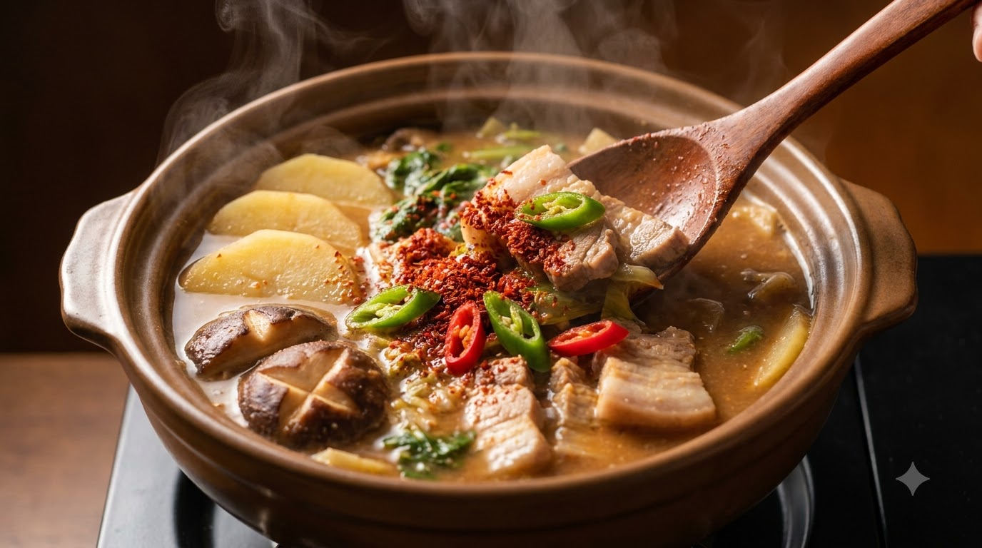 Stufatura Tradizionale Coreana di Pasta di Soia (Doenjang-jjigae)
