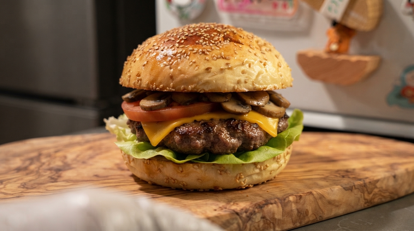 Cheeseburger di Manzo Gourmet con Panino Fatto in Casa