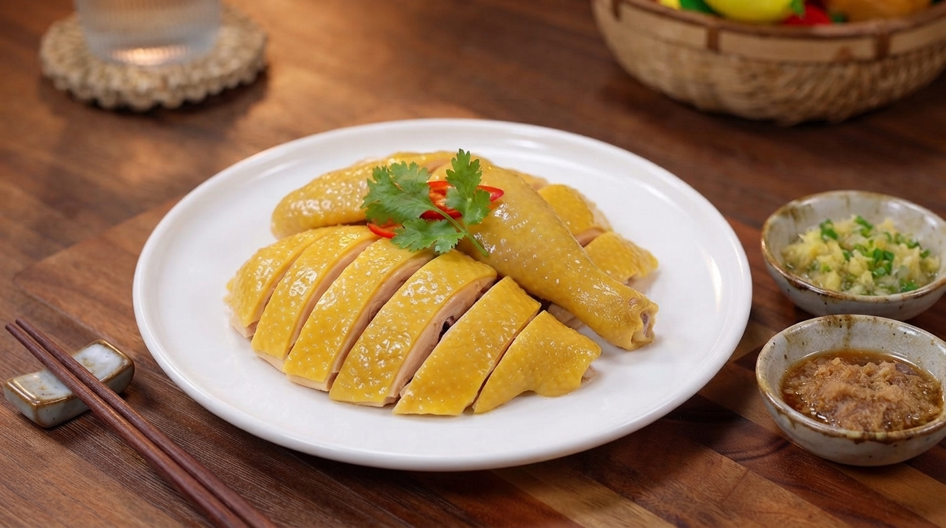 Pollo Bollito alla Cantonese Autentico (Báiqiè Jī)