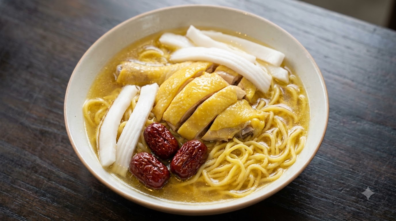 Zuppa Veloce di Noodle con Pollo Wenchang al Cocco