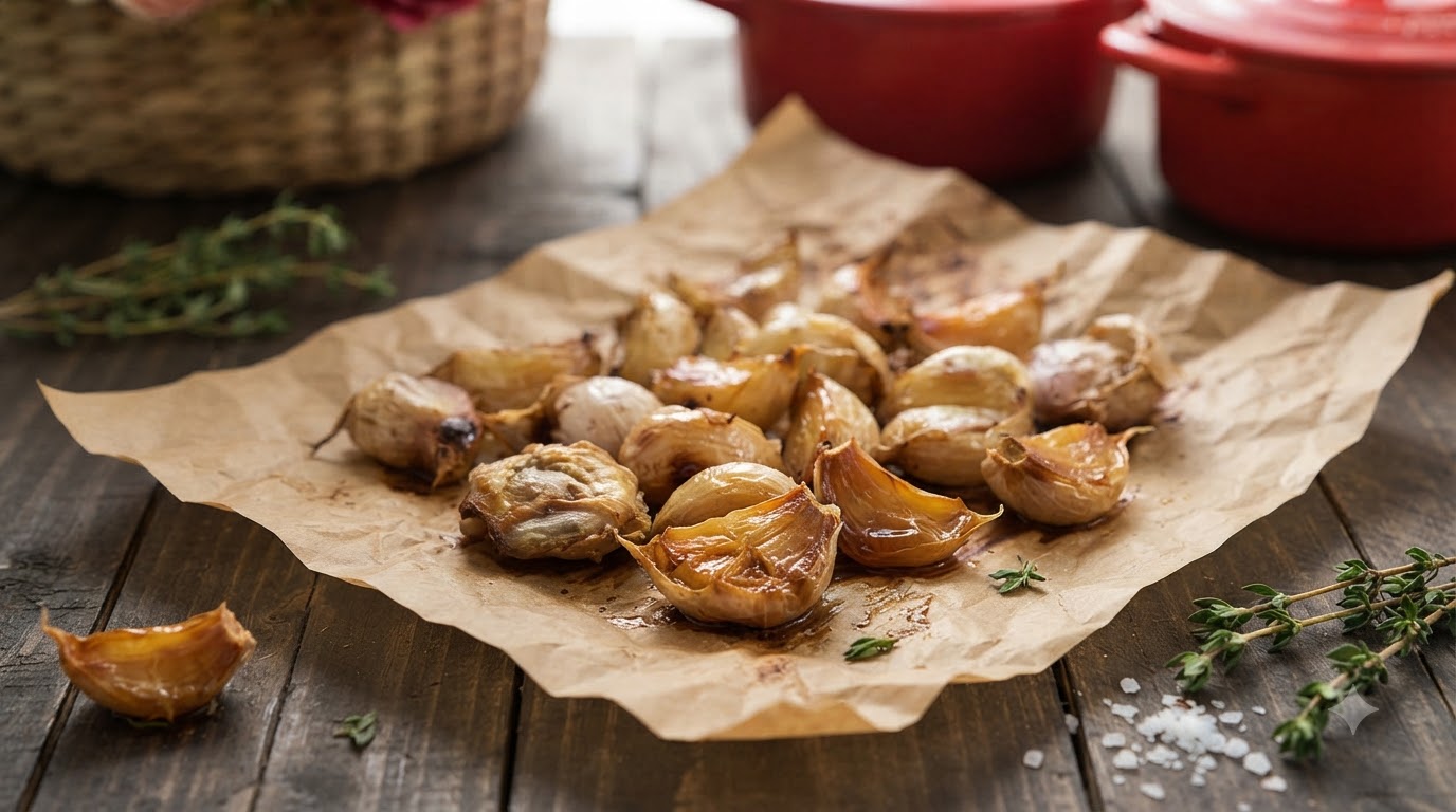 Spicchi d'Aglio al Forno Dolci e Morbidi