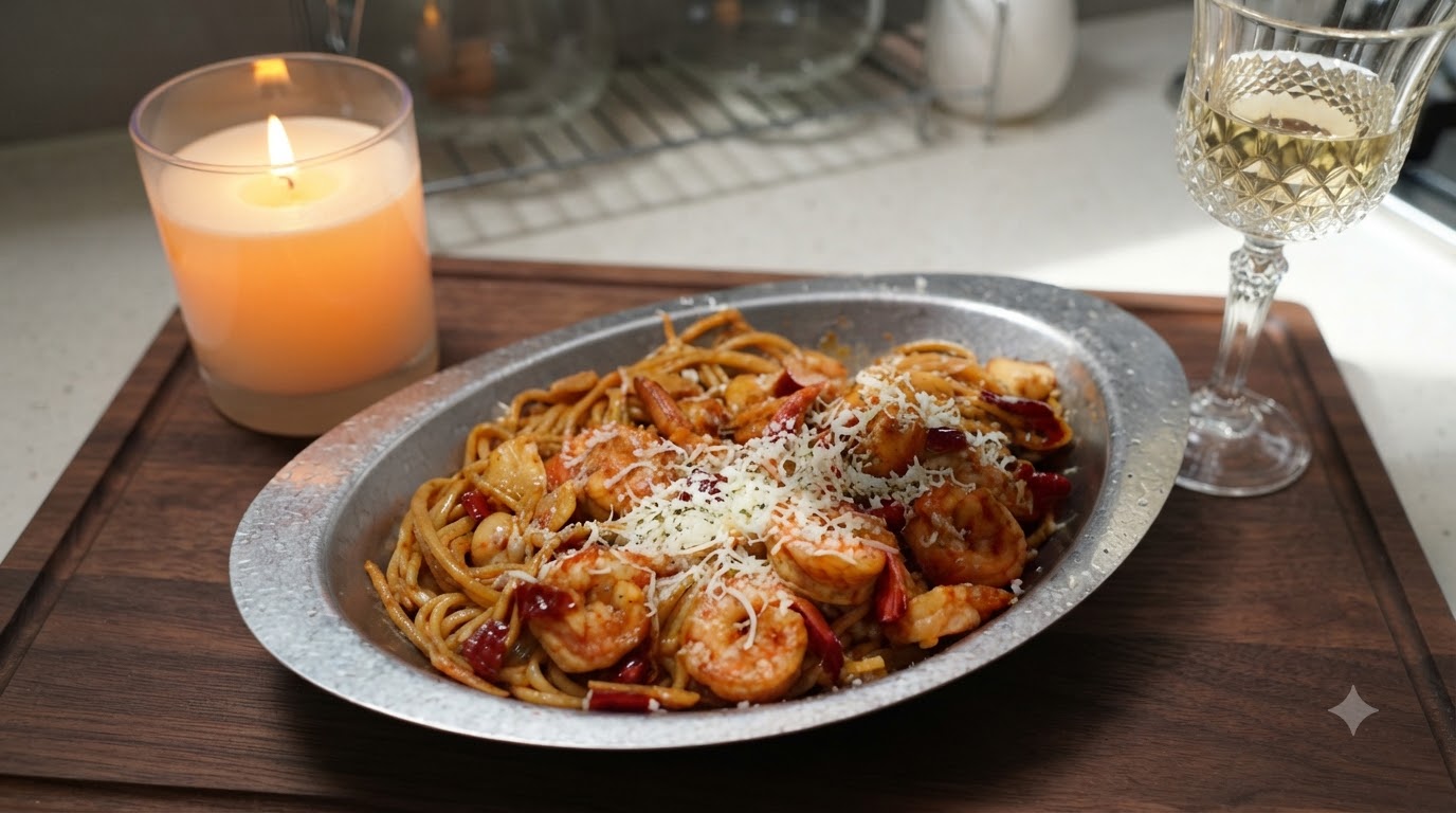 Spaghetti Piccanti con Aglio e Gamberi
