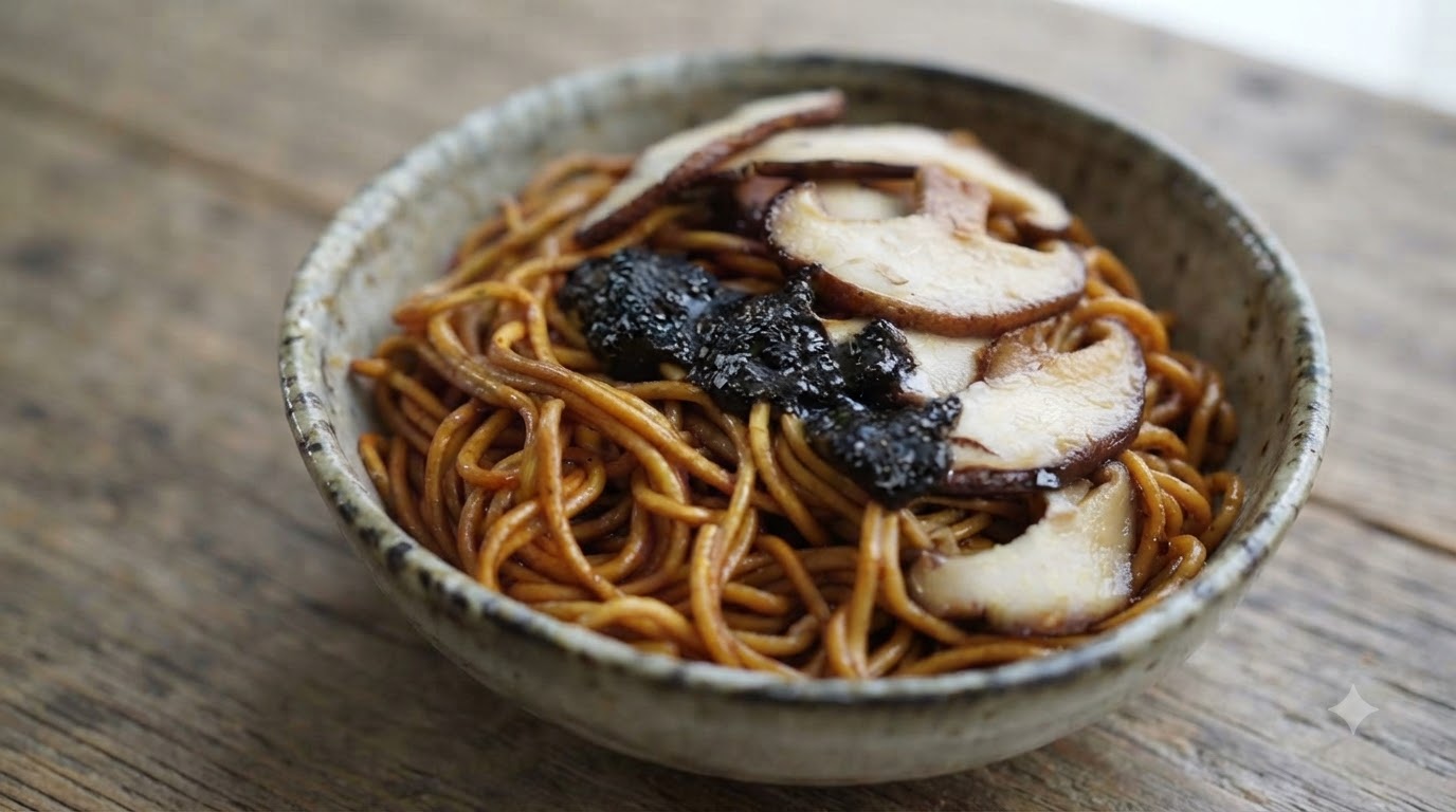 Noodles Misti al Tartufo Nero (Cong You Ban Mian)