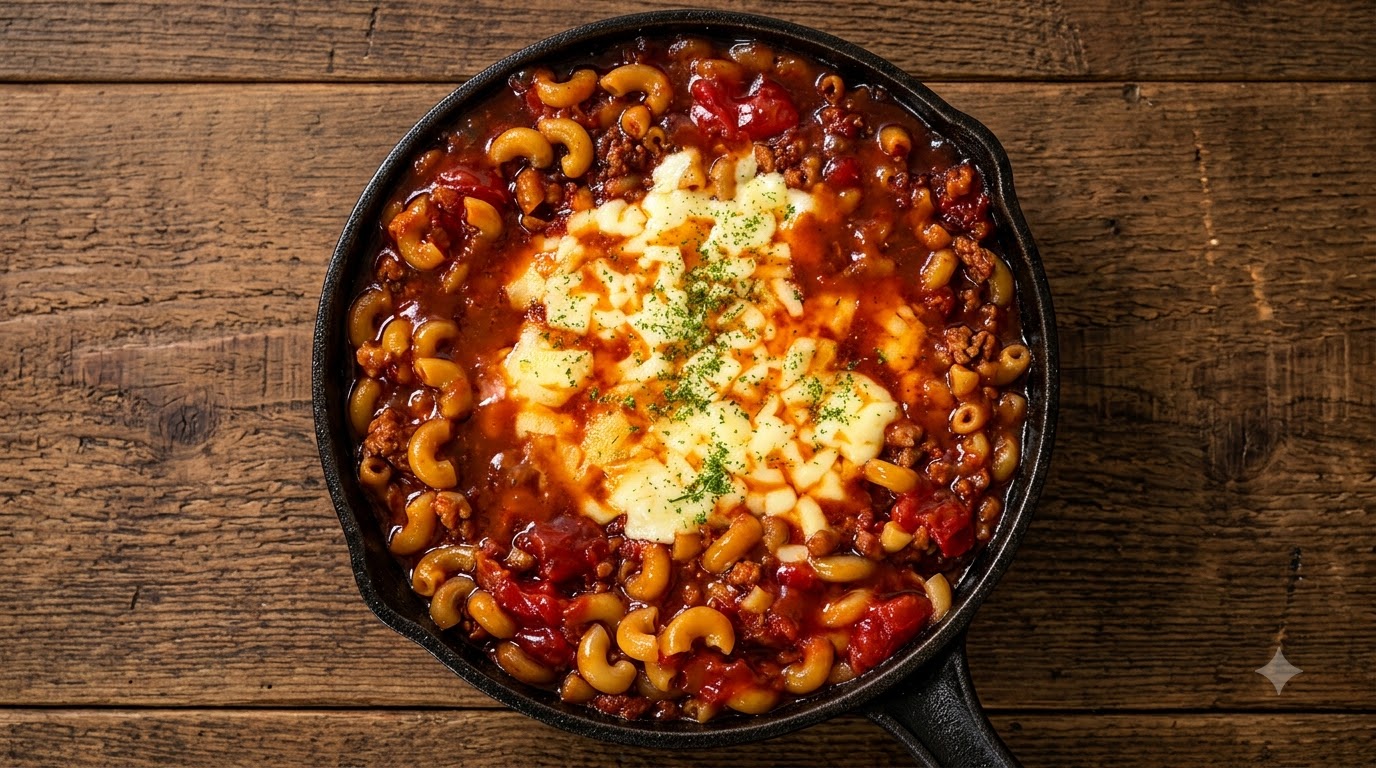 Pasta Macaroni con Sugo di Carne, Pomodoro e Tartufo con Formaggio Fuso