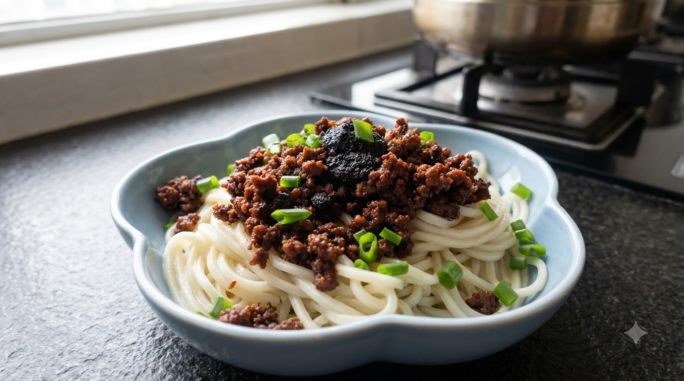 Spaghetti con Carne Macinata e Tartufo Nero