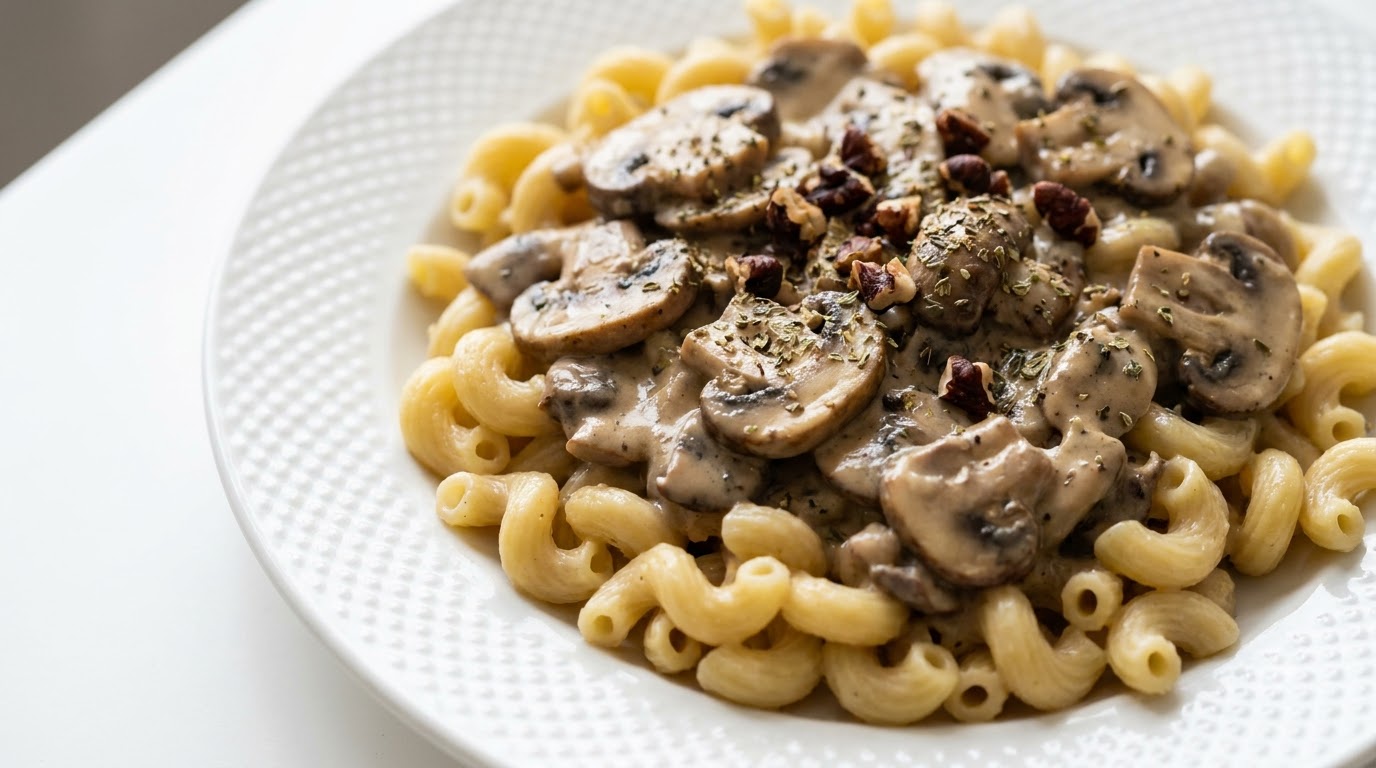 Maccheroni Cremosi ai Funghi e Formaggio